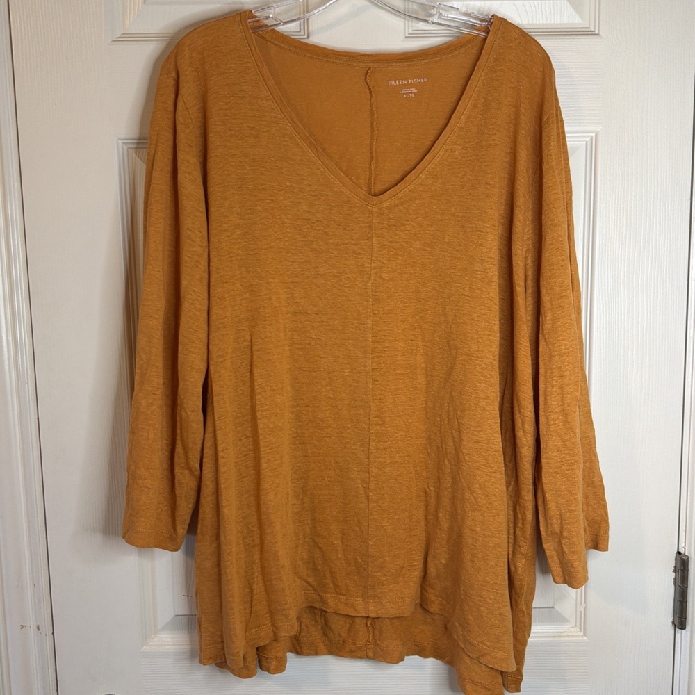 NEW Eileen Fisher Set Of 2 V-neck Tunic Tops Orange And Pink Sz XL - Picture 7 of 13